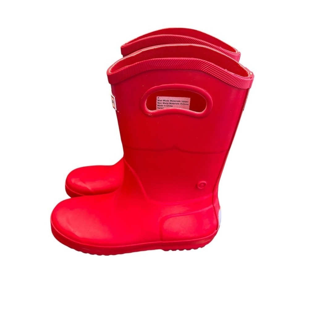 Hunter Kids Wellington Rain Boots Red Waterproof Pull On Size‎ 4